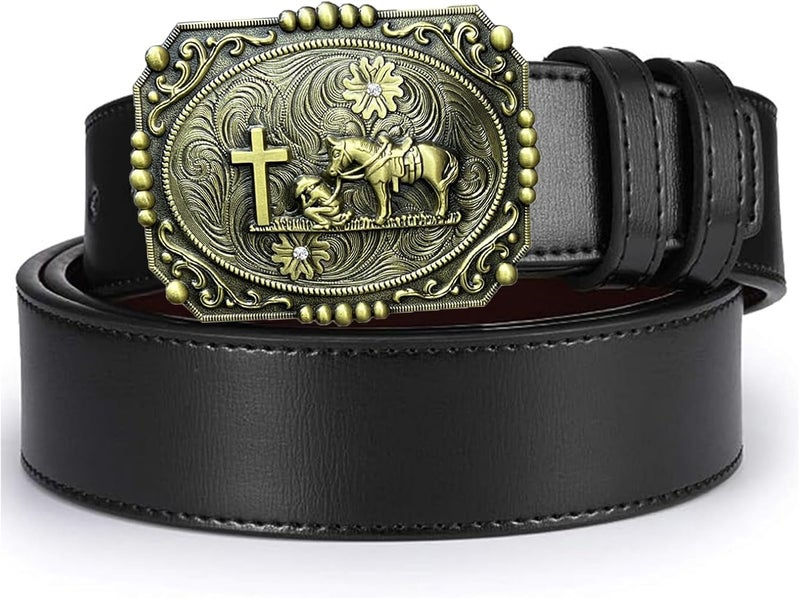 Seternaly Religion Cross Prayer and Horse Belt Buckle Western Cowboy Longhorn Belt Buckles for Men Women - Image 4